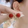 Angel's Eye Pearl Stud Earrings Women's Retro Fashion Silver Needle Ear Buckles New Trendy High-end Temperament Earrings