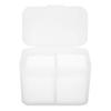 2 Grids Nail Art Storage Box Nail Polish Remover Pad Organizer Holder Container CaseTransparent