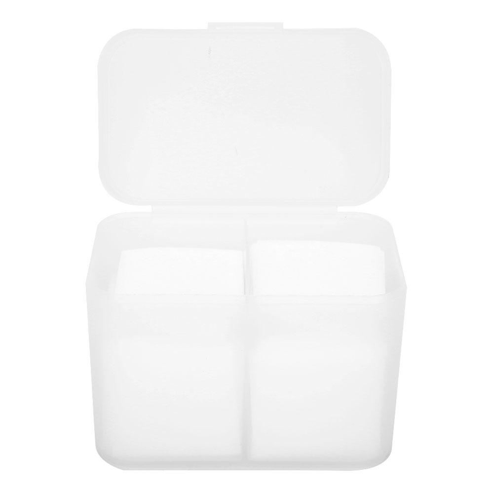 2 Grids Nail Art Storage Box Nail Polish Remover Pad Organizer Holder Container CaseTransparent