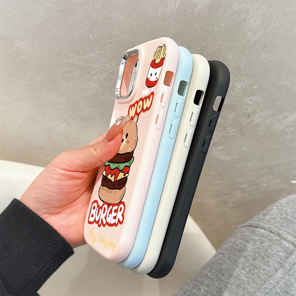 Pro iPhone 15 14 13 11ProMax 14 15 16 Samsung S25 S24 S23 S22 Redmi 10 13 14C Kreslená Černá Kočka Stříbrný Okraj Měkké Tekuté Silikonové Ochranné Pouzdro