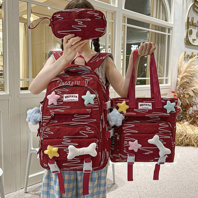 Schoolbag High-value Schoolbag Junior High School Girl Ins Wind Korean High School Student Elementary School Student Grade 1-1 Backpack Female