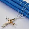 925 Sterling Silver 16-30 Inch Exquisite Cross Pendant Necklace for Men and Women's Wedding Fashion Jewelry Accessories Gifts