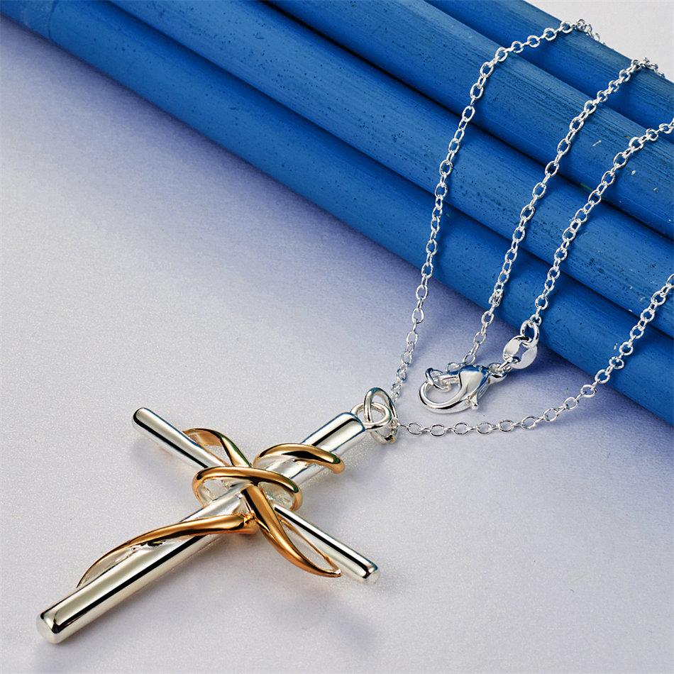 925 sterling silver 16-30 inch exquisite cross pendant necklace for men and women's wedding fashion jewelry accessories gifts