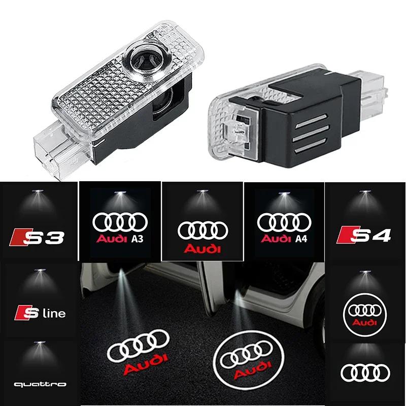 For Audi C74Pcs For Audi A3 A4 B8 8P 8V A6 C7 A5 Q5 B7 B6 B9 SLINE RS Q3 Q7 S3 S4 S5 S6 Car Door Welcome Light Led HD Projector Lamp