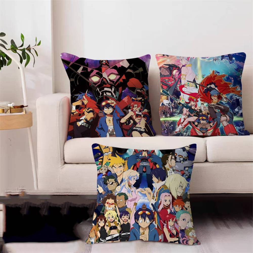 Anime G-Gurren Lagann Kissenbezug Zoll Bauernhausdekor Heim Überwurfkissenbezüge für Couchdekorationen
