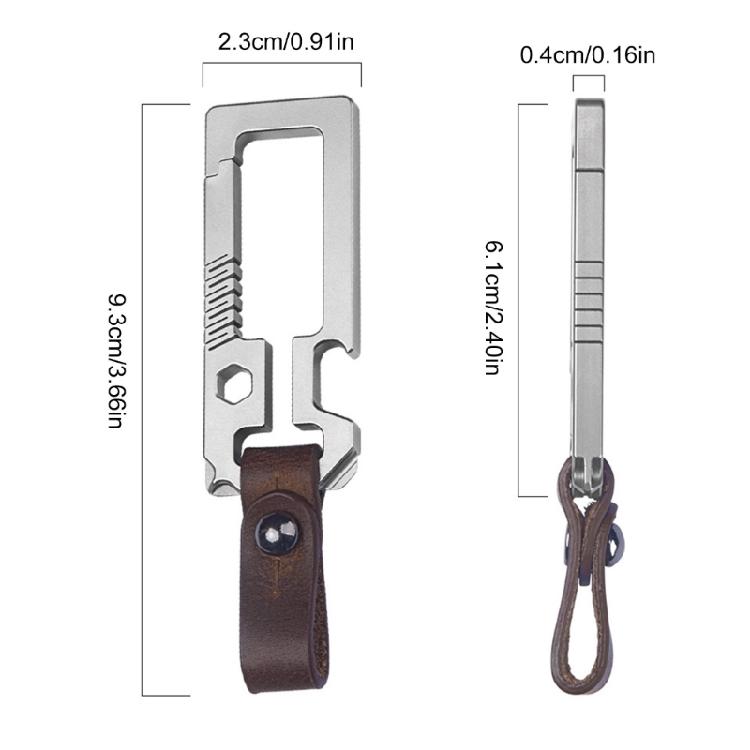 Titaniums Alloy Keychains Clip Waist Hanging Keychain Buckles with Bottle Opener Screwdriver Outdoor Tool Key Holder