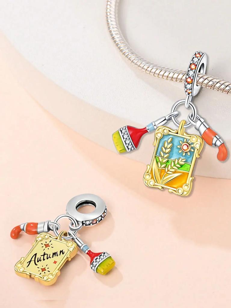 Charms Plata Utumnacornsfallen Andflowers Beads For Charmsoriginales Bracelet Beads Jewellery Making Women'S Gift