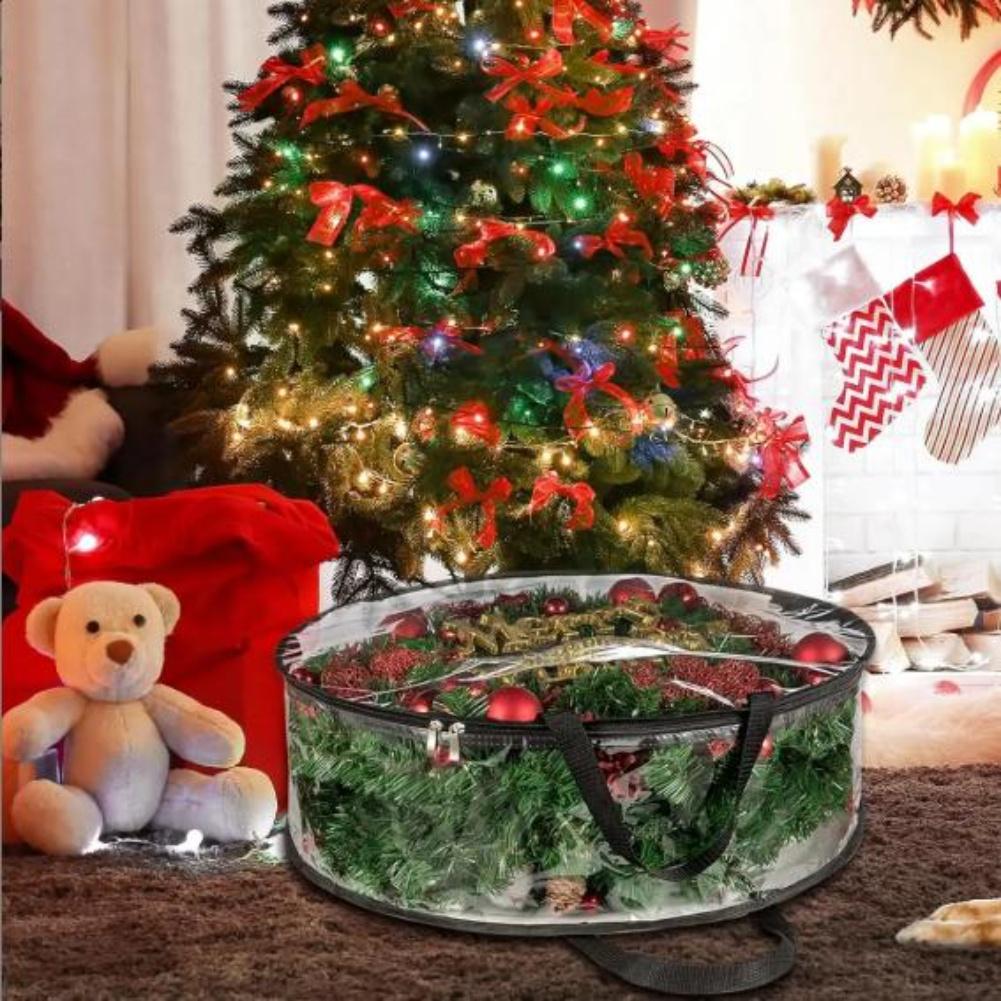 Dust Protection Christmas Wreath Bag Transparent Storage Bag