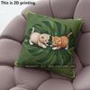 Cute Kittens Tropical Leaves Throw Pillow Covers Pattern Cushion Cover Suitable For Sofa Bedroom Car Pillow Cover