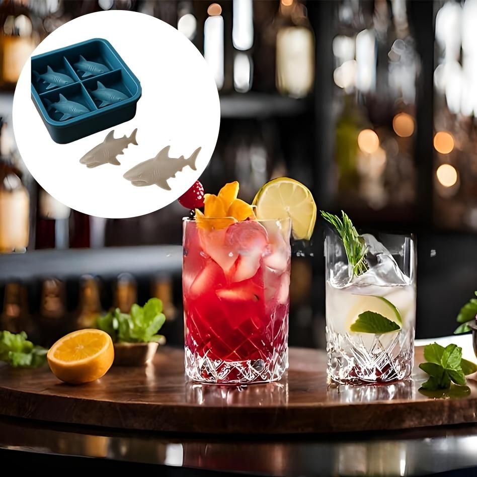 Haj Silikon Isform, en Silikon Non-Stick Bricka med 4 Fack, Är Lämplig för att Göra Iskuber, Choklad- och Kakformar