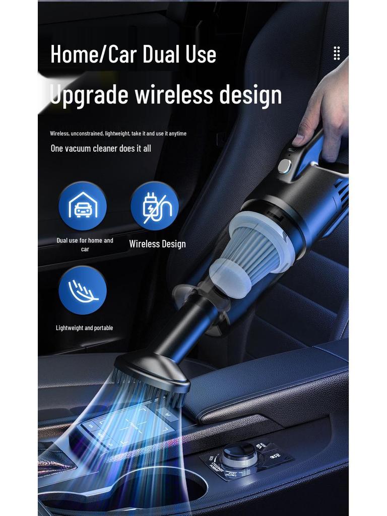 Wireless Rechargeable Car Vacuum Cleaner with Powerful Suction and Water Absorption