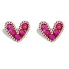 Women Fashion Pink Zircon Love Shape Delicate Earrings