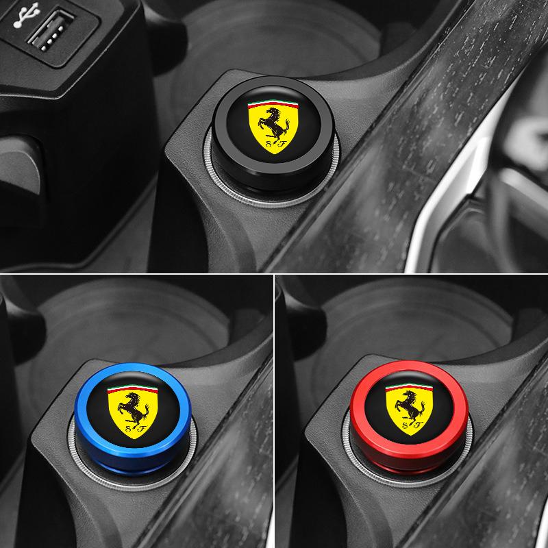 Car Cigarette Lighter Cover Dustproof Decoration Cap For Ferrari Roma F80 296 GTB GTS SF90 Stradale Spider Spyde Accessories MQ6