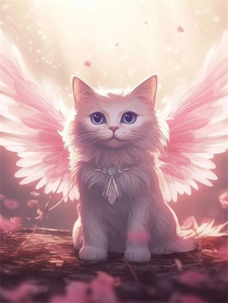 

Набор для алмазной живописи «Крыло кошки» для домашнего декора, полная квадратная круглая вышивка, мозаика, животное, настенное искусство Full Round 20x30CM