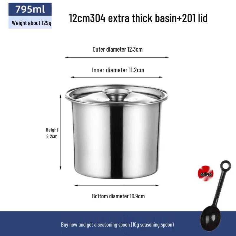 

Mubaisen 304 Food Grade Stainless Steel Seasoning Jar with Lid