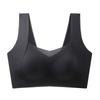 Thin ice silk lifting seamless underwear for girls in summer, with large chest and small chest, semi fixed cup, beautiful back bra, crossed back