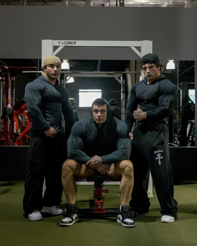 YoungLA Warrior Dehnbarer Fitness-Kapuzenpullover Jogginghose