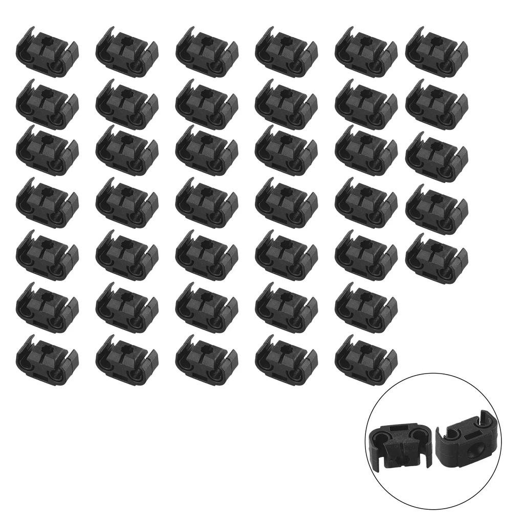 Gasket Line Clip 40pcs Accessories Brake Line Holder Double Brake Plastic Practical Replacement Useful Brand New
