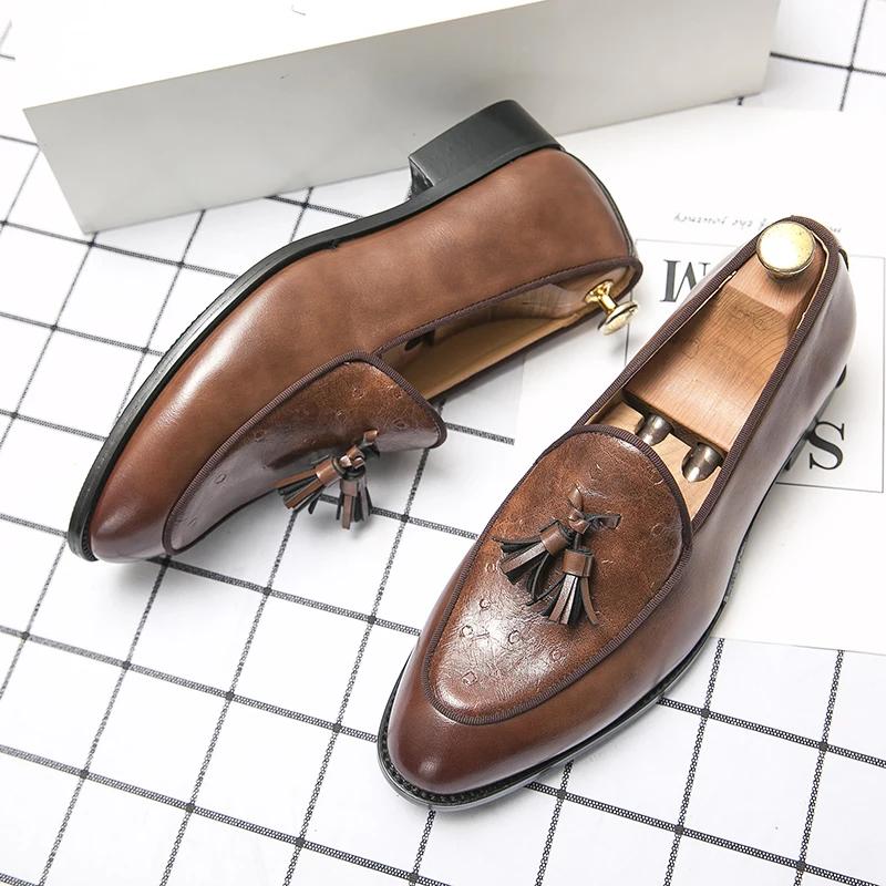 Fashion 2025 Loafers Men Casual Shoes Men Leather Shoes Club Comfort  Luxury Trendy Summer Gents Shoe Leisure Walk Botas Para Hombre