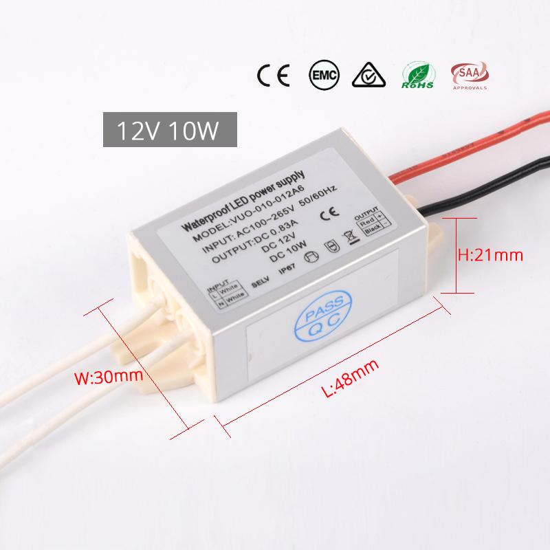 

Водонепроницаемый светодиодный блок питания 10 Вт 20 Вт 45 Вт 220 В на 12 В Драйвер для светодиодных прожекторов Трансформатор IP67