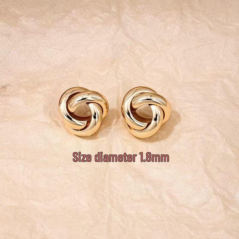 Gold-Tone Geometric Twist Earrings: Fashionable and Versatile Multi-Layer Braided Earrings for Women.