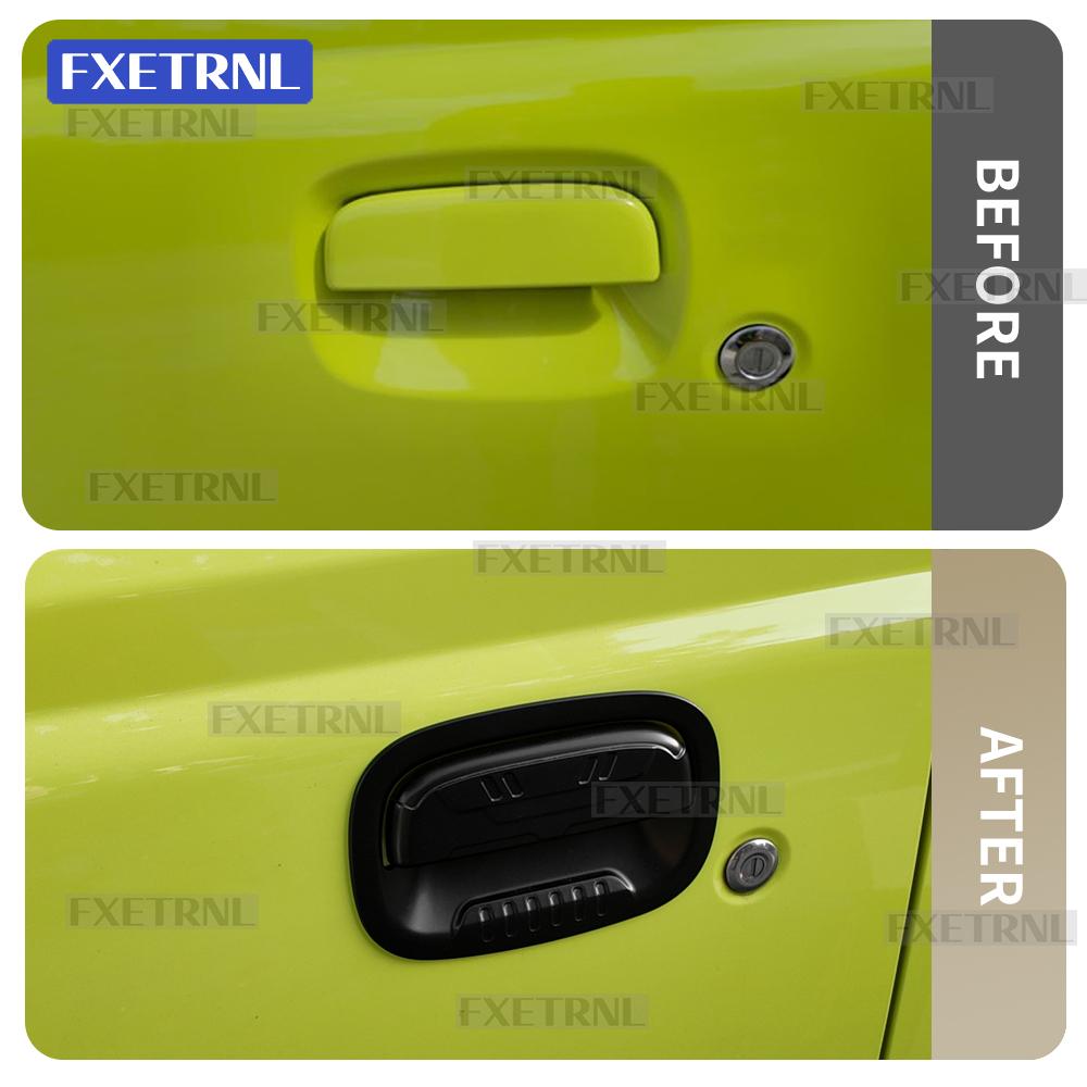 Car Outer Door Trim For Suzuki Jimny 2/4-Doors Nomade 2018-2025 Rear Trunk Cover Auto Handle Frame Matte Black Accessories