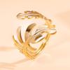 18K Gold Pastoral Leaf Open Women's Ring