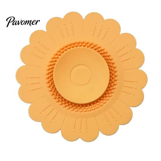 Bionic Sunflower Strainer Silicone Floor Drain Mat, Petal Design Anti-Clog Sink Anti Odor Filter Hair Filter, Odor-Proof Drainage Protector