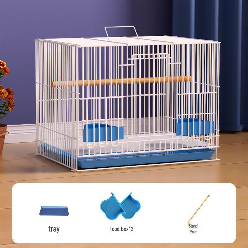 

Компактная складная клетка для птиц для майны, волнистого попугайчика, неразлучника Set 1: Cage + Tray + 2 Feeders + Perch