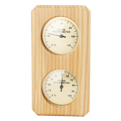 Higrotermógrafo de Sauna de Madera Placa Dorada 0 a 120 Celsius 0 a 100 Humedad Termómetro de Sauna para