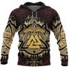 Menn Hettegenser Vikings Odin S Skull 3D All Over Printed Mote Hettegensere Unisex Høst Casual Dame Streetwear Pullovere