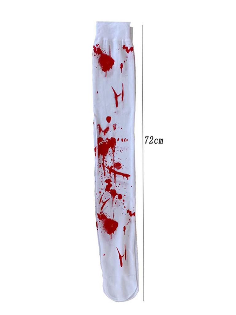 A Pair of Halloween Blood Socks, Knee High Stockings, Long Stockings, Halloween Socks, Versatile Thigh Socks, Blood Socks, Adult