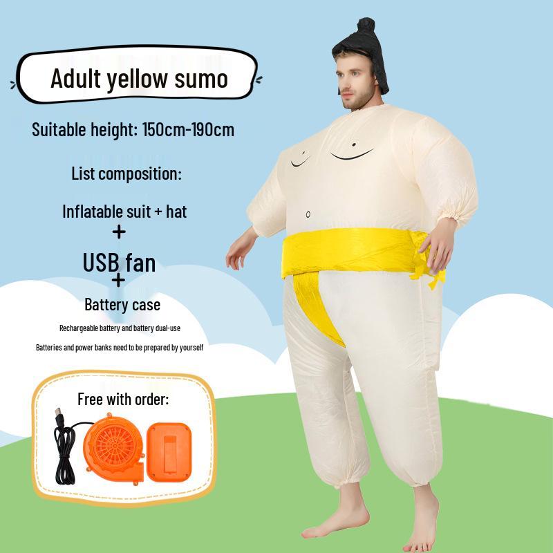 Inflatable Sumo Costume - Halloween Festival Prank for Large Adults