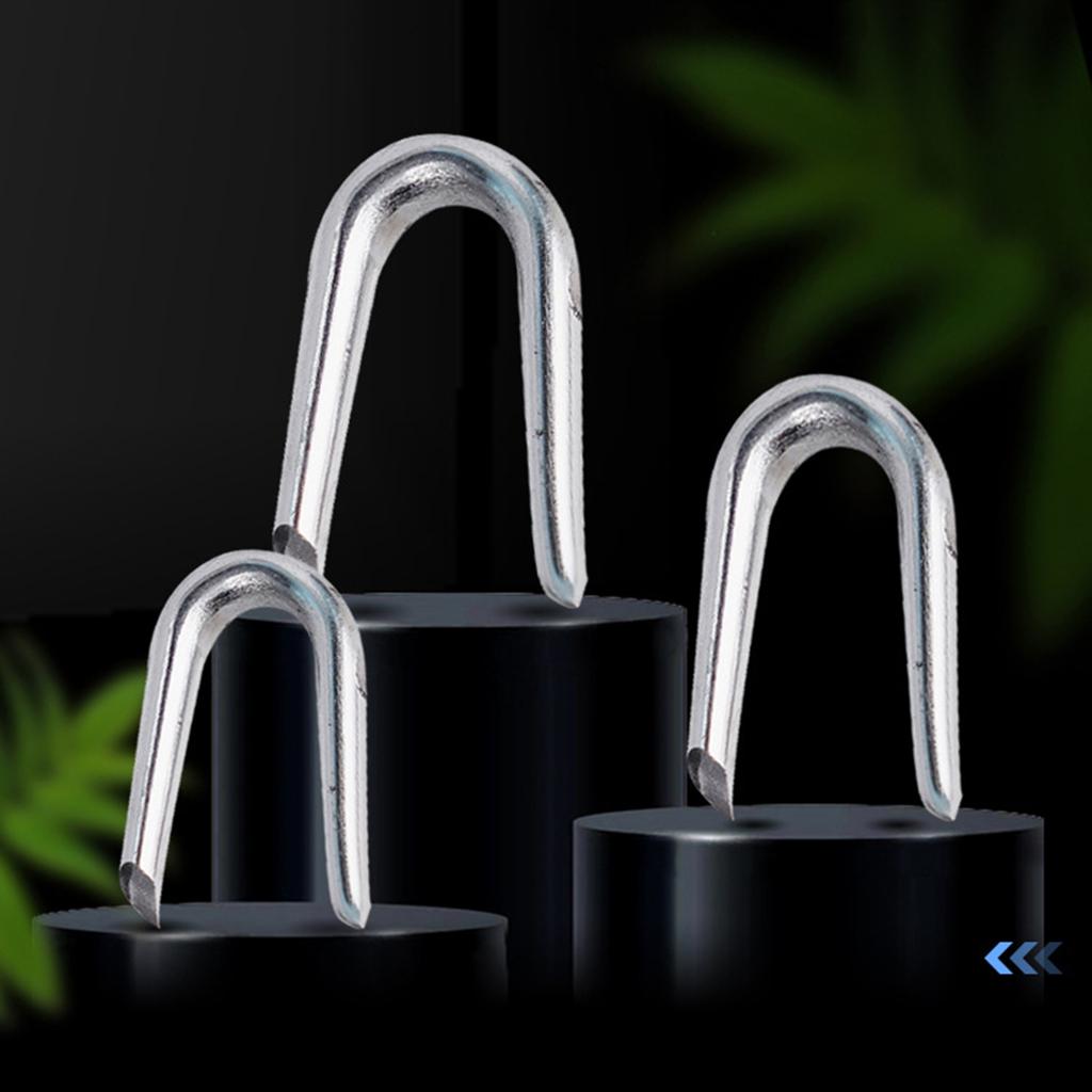 200 Pcs Steel Wire Fencing Staples Heavy Duty U-Shaped Fasteners Nails Netting Staple Steel Fence Staple Nails Rustproof