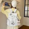 Schoolbag Korean Version Ins Cartoon Angel Kitten Backpack Female Cute Music Note Polka Dot Bar Millet Pain Bag Versatile Backpack
