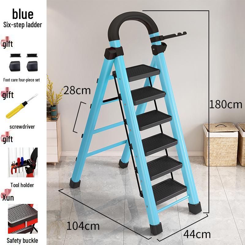 Portable Multifunctional Indoor A-Frame Ladder - 4/5 Step, Folding, Thickened, Telescopic, Mobile