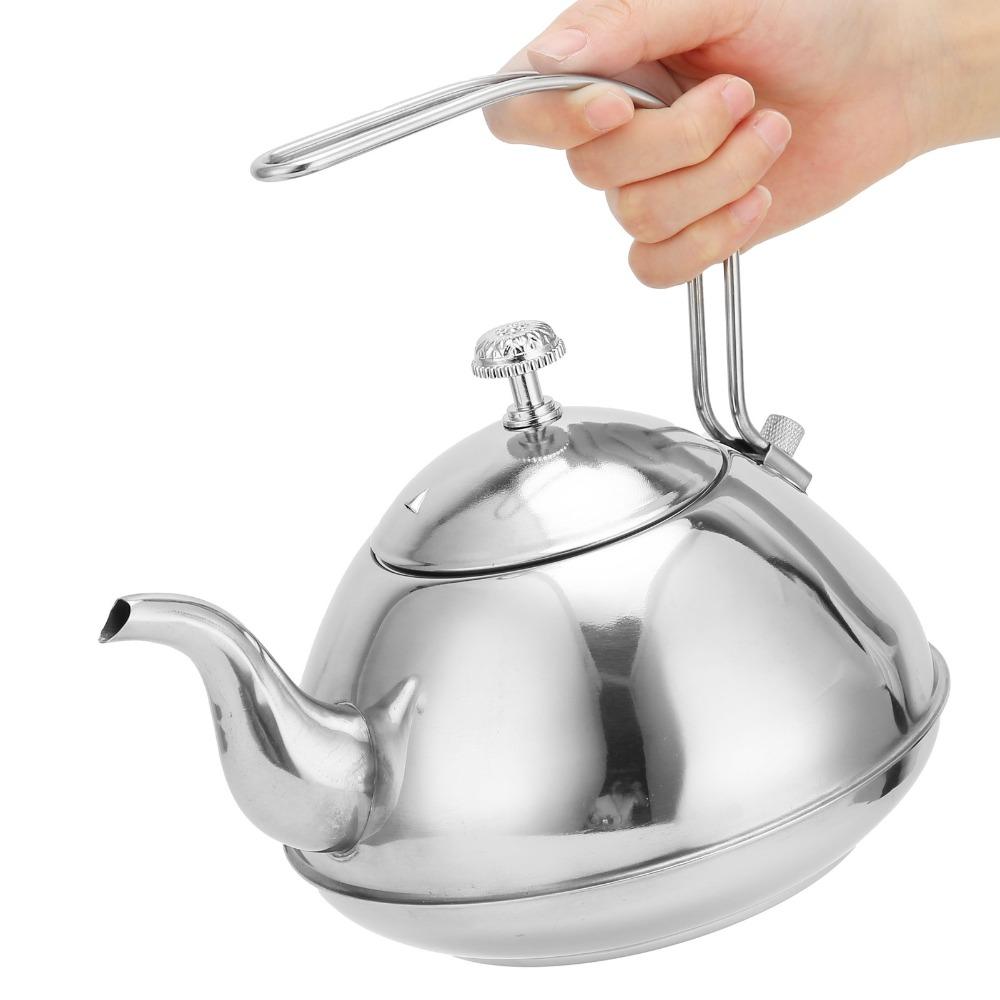 Thickened Design Stainless Steel Teapot Large Capacity Tea Pot Stovetop Kettle  For Loose Tea