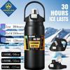 Garrafa térmica portátil com palha 304 caneca térmica de aço inoxidável copo de café esportes frascos de vácuo garrafa de água fria e quente