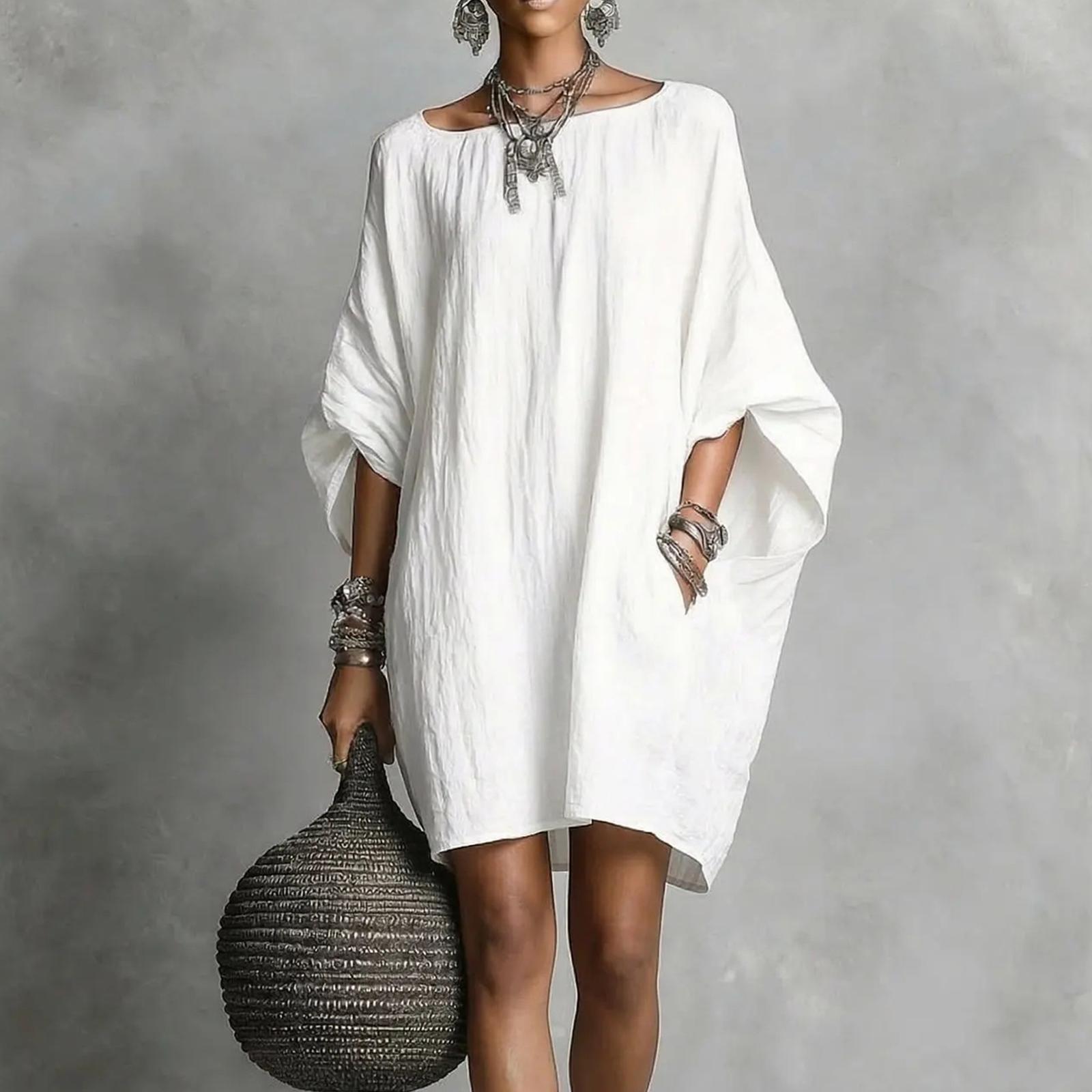 Ladies  Casual And Fashionable Cotton And Linen Dress S