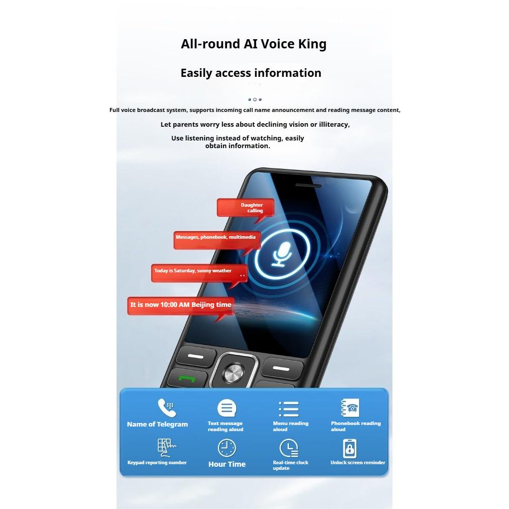 To Cool 4G Full Netcom The Elderly Mobile Phone Button Elderly Machine Long Standby Loud Sound