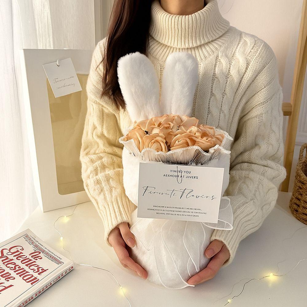 Artificial Rose Flower Bouquet Cute Fake Flower Birthday Gift Soap Flower Gift Baby Shower