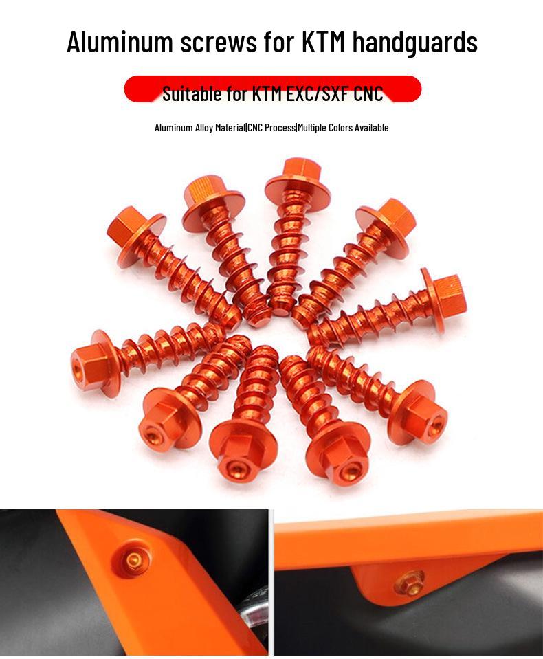 Colored Aluminum Screws for KTM/Husqvarna Models: Plastic Parts & Guards Modifications