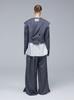 Meuameu Signature Unbalance Pin Tuck Logo Band Flare Slacks