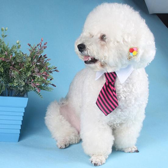 Guler de ajustare cu dungi, cravată papion pentru câine, cățeluș, petrecere, nuntă, îngrijire