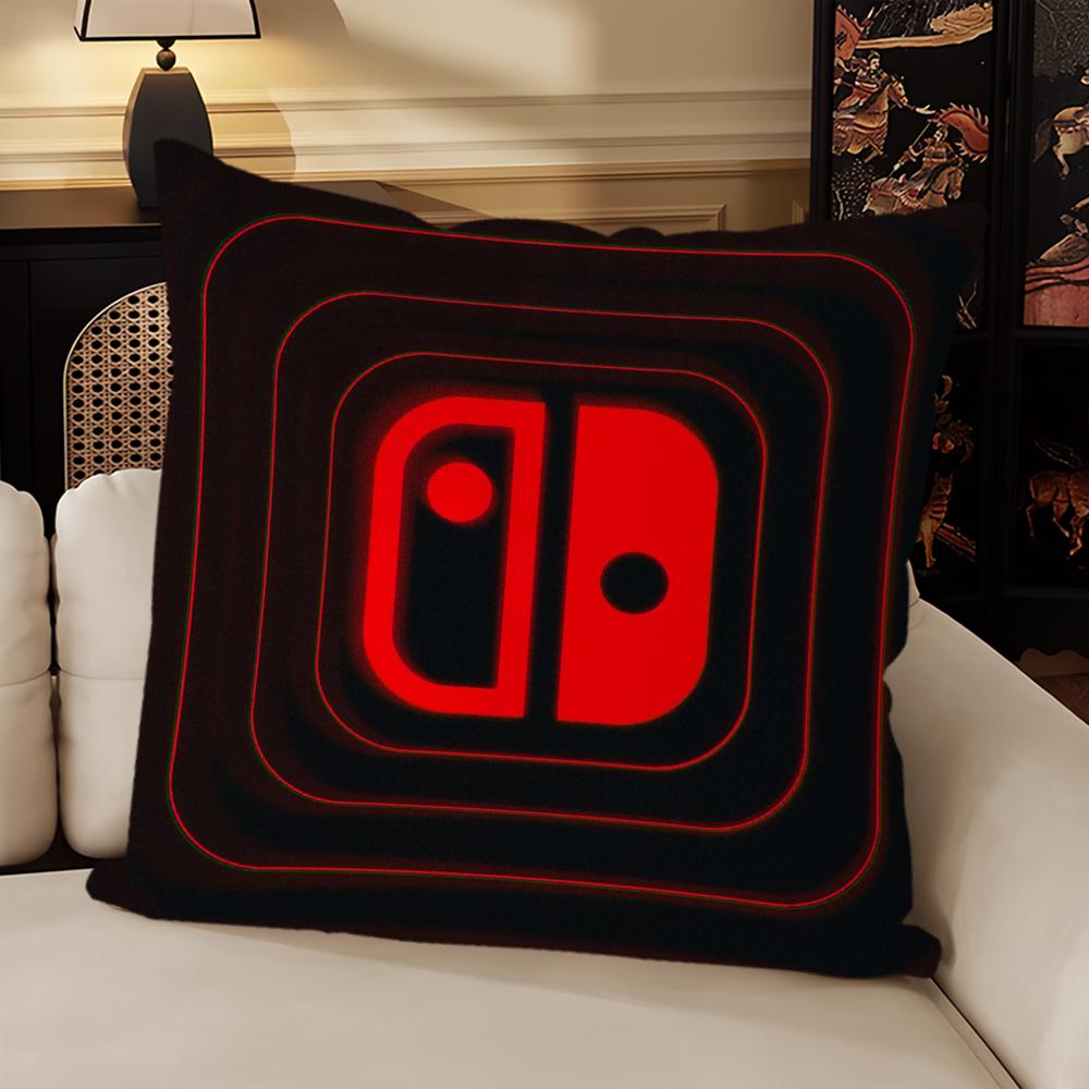 Game S-Switch Blue Red Cushion Cover Living Room Headboard Bedroom Office Cushion Cushion Sofa Nap Time Pillow Case