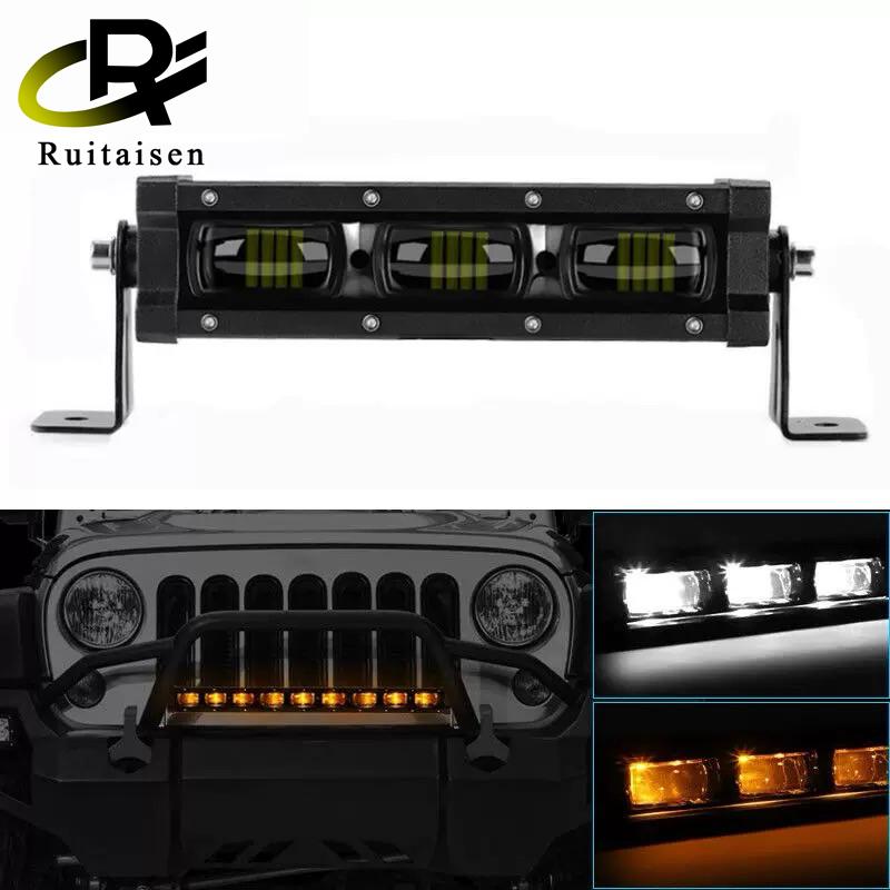 6D Single Row 30W Strip Light Off-road Roof Modification Light Strip