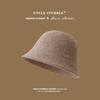 Uncle Stubble Autumn and Winter Wool Bucket Hat Femininity Elegant Plain Basin Hat Shows Small Face High-end Wool Felt