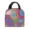 Colorful Paisley Mandala Insulated Lunch Bag for Women Children Leakproof Food Boxes Thermal Lunch Box Tote