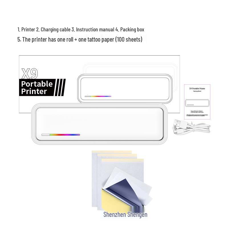 A4 Inkless Bluetooth Thermal Mini Printer for Tattoos, Documents, Photos, Office Labels.