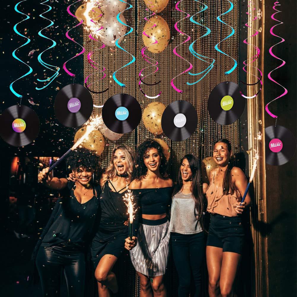 Rock Record Theme Party Hanging Decorations - Birthday Swirl Supplies